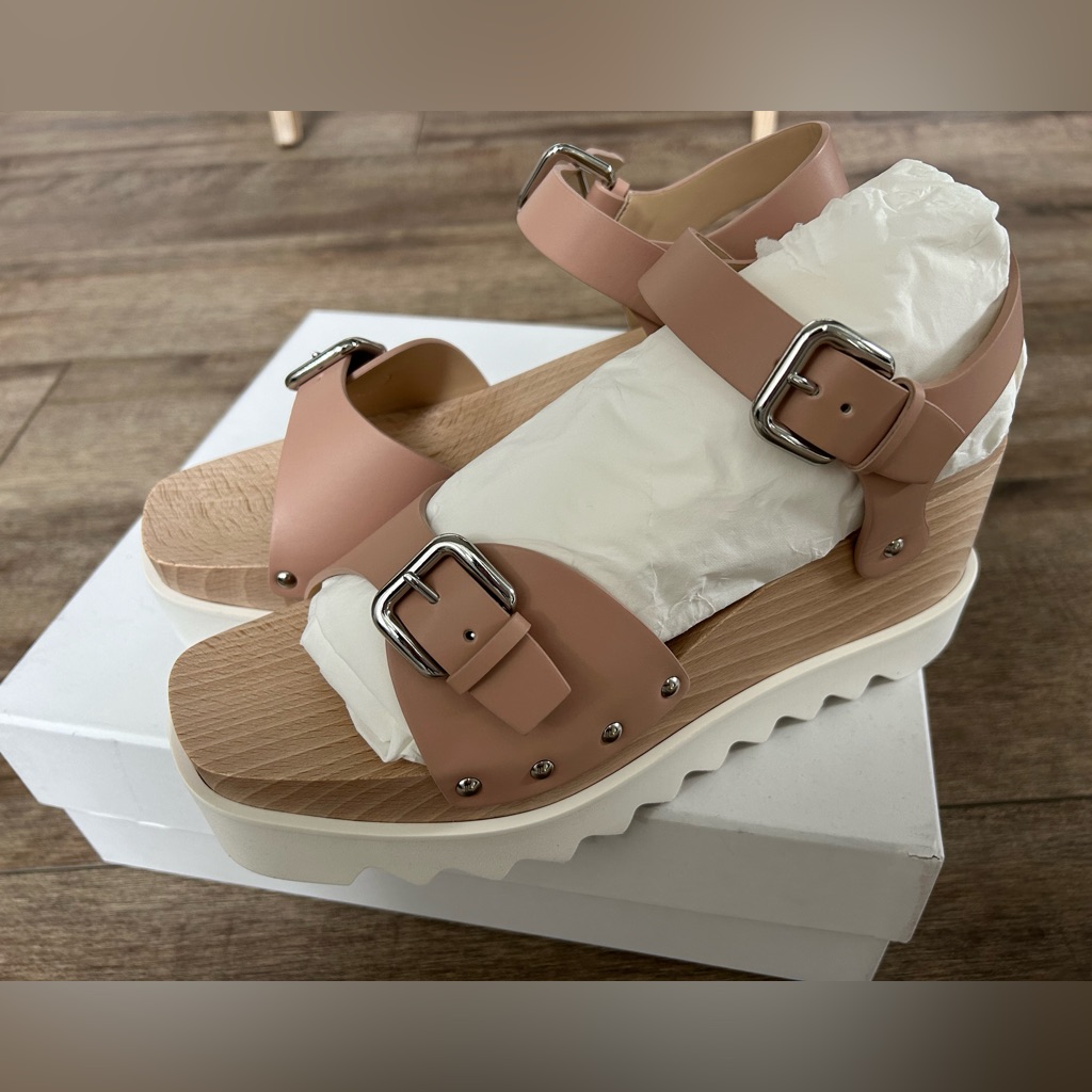 Nib Stella Mccartney Elyse Platform Sandal Sz 40 Or Us 10 Blush/ Nude